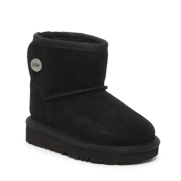 NEW UGG Jona BIG KIDS Suede Shearling BLACK SIZE 6 Toddler 100%AUTHENTIC NWT! - Picture 1 of 5